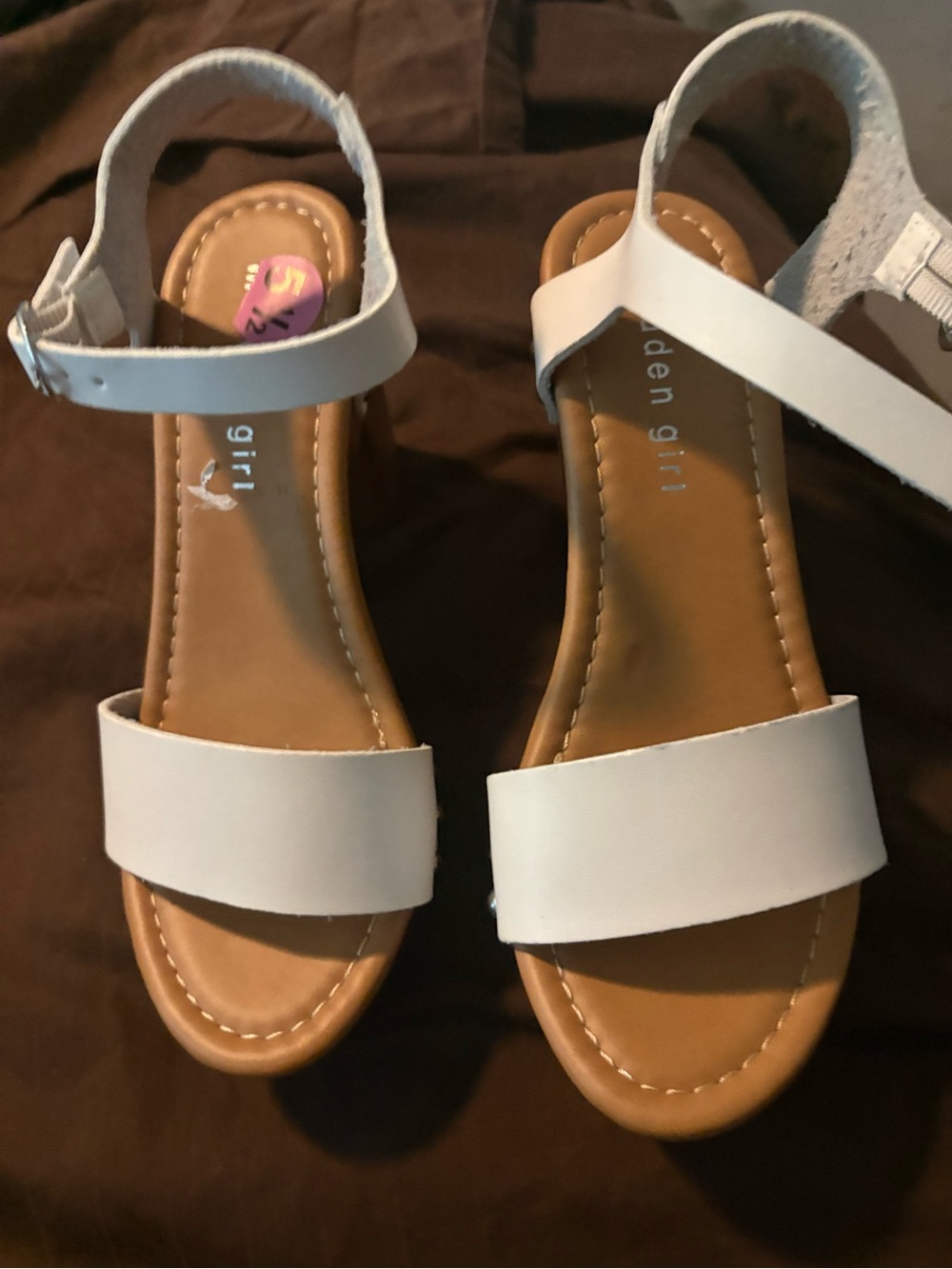 Madden Girl White Two-Strap Ankle Sandals